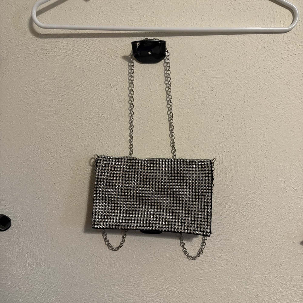 Amber Hagen Black and Silver Clutch